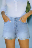 Classic High Waisted Worn Out Denim Shorts