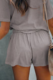 Women's Half Button Short Sleeve Pajama Set