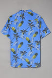 MC255552-4-S, MC255552-4-M, MC255552-4-L, MC255552-4-XL, MC255552-4-2XL, Sky Blue Men's Hawaiian Printed Short Sleeve Shirt