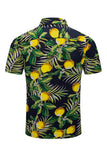 MC255548-2-S, MC255548-2-M, MC255548-2-L, MC255548-2-XL, MC255548-2-2XL, Black Mens Lemon Print Short Sleeve Hawaiian Shirt