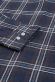 MC255164-5-S, MC255164-5-M, MC255164-5-L, MC255164-5-XL, MC255164-5-2XL, Blue  Plaid Print Men's Button Up Shirt
