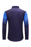 MC252420-5-S, MC252420-5-M, MC252420-5-L, MC252420-5-XL, MC252420-5-2XL, Blue Men Slim Fit Long Sleeve Casual Comfortable Personality Lapel T-shirt