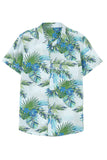 MC255551-9-S, MC255551-9-M, MC255551-9-L, MC255551-9-XL, MC255551-9-2XL, Green Men Short Sleeve Casual Hawaiian Shirt