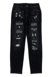 MC783111-2-S, MC783111-2-M, MC783111-2-L, MC783111-2-XL, MC783111-2-2XL, Black men's denim ripped trousers