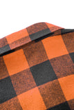 MC255148-14-S, MC255148-14-M, MC255148-14-L, MC255148-14-XL, MC255148-14-2XL, Orange Men Button Front Gingham Shirt