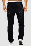 MC783111-2-S, MC783111-2-M, MC783111-2-L, MC783111-2-XL, MC783111-2-2XL, Black men's denim ripped trousers
