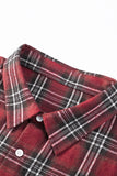 MC255164-3-S, MC255164-3-M, MC255164-3-L, MC255164-3-XL, MC255164-3-2XL, Red  Plaid Print Men's Button Up Shirt
