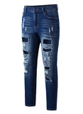 MC783111-4-S, MC783111-4-M, MC783111-4-L, MC783111-4-XL, MC783111-4-2XL, Sky Blue men's denim ripped trousers