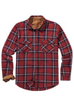 MC255635-3-S, MC255635-3-M, MC255635-3-L, MC255635-3-XL, MC255635-3-2XL, MC255635-3-XS, Red Men's Button Down Regular Fit Long Sleeve Plaid Flannel Casual Shirts