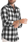 MC255148-11-S, MC255148-11-M, MC255148-11-L, MC255148-11-XL, MC255148-11-2XL, Gray Men Button Front Gingham Shirt