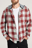 Men's Plaid Hooded Shirts Casual Long Sleeve Lightweight Shirt Jackets
