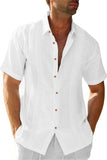 Men's Solid Color Embroidered Button Down Shirt