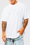 Men's Solid Color Oversized Tee Crew Neck Casual Short Sleeve T Shirt