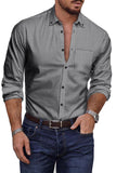 Men's Classic Fit Button Down Plaid Shirt with Pocket