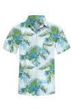MC255551-9-S, MC255551-9-M, MC255551-9-L, MC255551-9-XL, MC255551-9-2XL, Green Men Short Sleeve Casual Hawaiian Shirt