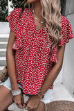 Women's Boho Floral Print Ruffle Sleeve Shirt