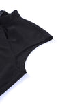 LC6412088-2-S, LC6412088-2-M, LC6412088-2-L, LC6412088-2-XL, Black High-waisted cutout neckline jumpsuit