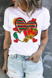 Rainbow Heart Print Vintage Short Sleeve T Shirt