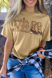 LC25220925-16-S, LC25220925-16-M, LC25220925-16-L, LC25220925-16-XL, Khaki Western YALL Boots Graphic T-shirt