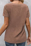 Kahaki Two Toned V-Neck Pocketed T Shirt