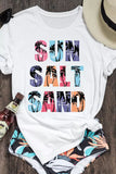 White SUN SALT SAND Coconut Tree Graphic Tee