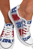 Women's Stars and Stripes Print Flat Canvas Shoes