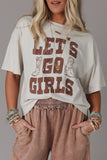 LETS GO GIRLS Western Boots Graphic Tee Casual Loose Fit T Shirt