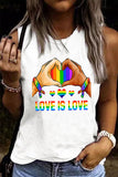 Love Is Love Rainbow Gesture Print  Extra Long Tank Top