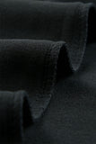 Black Sheer V-neck Long Sleeve Cotton T Shirt