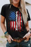 Vintage FREEDOM American Flag Print Graphic T Shirt