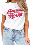 Women's American Honey Stars Print Short Sleeve Graphic Tee