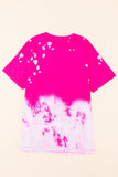 LC25220032-6-S, LC25220032-6-M, LC25220032-6-L, LC25220032-6-XL, Rose EASTER VIBES Skull Graphic Print Oversized T Shirt
