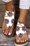 Women's US Flag Flowers Print Daily Sandals