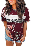 Peony Leopard Striped Relaxed T Shirt