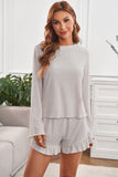 Bell Sleeve Top and Ruffle Shorts Lounge Suit