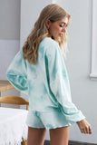 Women's Long Sleeve Shorts Pajama Tie-dye Loungewear Set