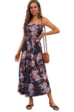 Plus Size Off-the-shoulder Floral Print Maxi Dress