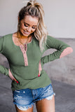 Comfortable Elbow Patch Long Sleeve Knit Top