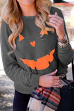 Leopard Pumpkin Print Halloween Pullover Sweatshirt