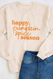 Beige Oversized HAPPY PUMPKIN SPICE SEASON Sweatshirt