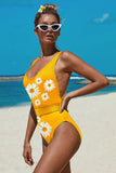 Ribbed One-piece Swimsuit with Belt