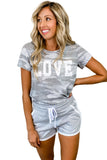LOVE Camoflague T Shirt And Shorts For Women