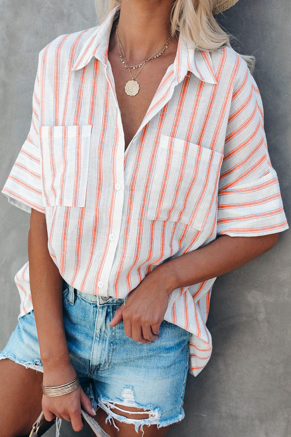 striped shirt with pocket