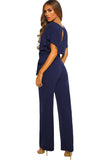 Blue Black/Blue Oh So Glam Belted Wide Leg Jumpsuit LC64520-5