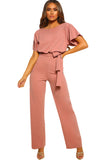 Pink Black/Blue Oh So Glam Belted Wide Leg Jumpsuit LC64520-10
