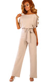 Apricot Black/Blue Oh So Glam Belted Wide Leg Jumpsuit LC64520-18