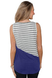 Blue Black/Red/Blue Time of Our Lives Striped Plus Size Tank LC251865-5
