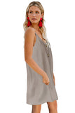 Apricot White/Black/Blue/Green/Apricot Buttoned Slip Dress LC220704-18