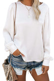 White White/Black/Pink Billowy Bell Sleeve Relaxed Fit Pullover Top LC252897-1