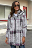 Gray Gray Vintage Plaid Cotton Quilted Trench Coat LC85189-11